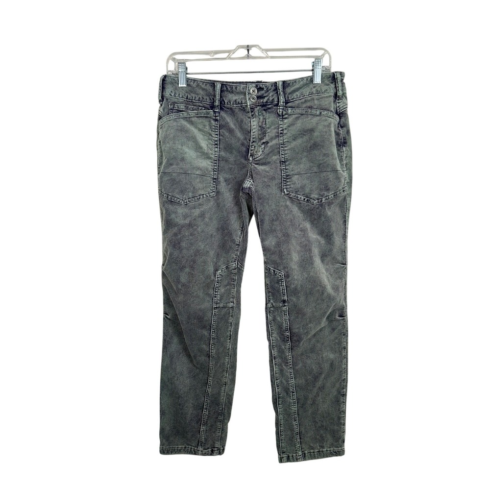 Pilcro The Wanderer Pants Womens 27 Green Acid Wash Corduroy Excellent Utility